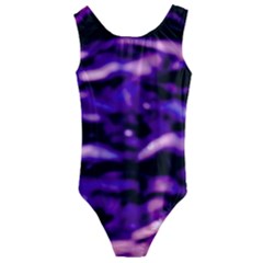 Purple  Waves Abstract Series No1 Kids  Cut-out Back One Piece Swimsuit by DimitriosArt