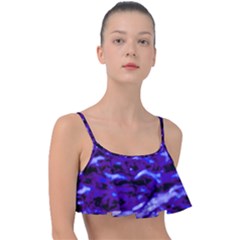 Purple  Waves Abstract Series No2 Frill Bikini Top by DimitriosArt