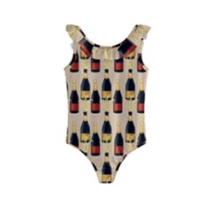 Champagne For The Holiday Kids  Frill Swimsuit by SychEva
