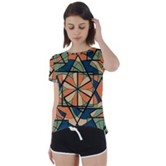 Abstract Pattern Geometric Backgrounds   Short Sleeve Foldover Tee by Eskimos