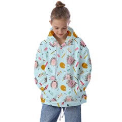 Hedgehogs Artists Kids  Oversized Hoodie by SychEva