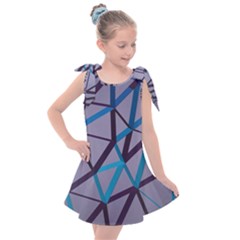 3d Lovely Geo Lines 2 Kids  Tie Up Tunic Dress by Uniqued