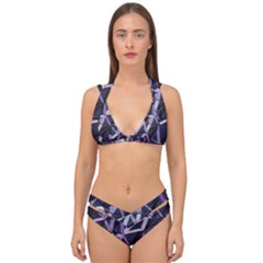 3d Lovely Geo Lines Vi Double Strap Halter Bikini Set by Uniqued