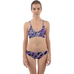 3d Lovely Geo Lines  Iv Wrap Around Bikini Set by Uniqued