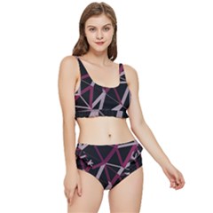 3d Lovely Geo Lines Iii Frilly Bikini Set by Uniqued