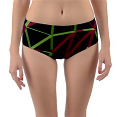 3d Lovely Geo Lines X Reversible Mid-waist Bikini Bottoms by Uniqued