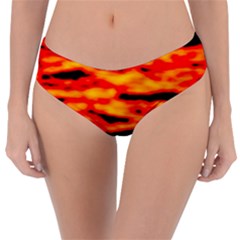 Red  Waves Abstract Series No14 Reversible Classic Bikini Bottoms by DimitriosArt
