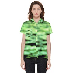 Green  Waves Abstract Series No13 Short Sleeve Pocket Shirt by DimitriosArt