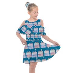 Gift Boxes Kids  Shoulder Cutout Chiffon Dress by SychEva