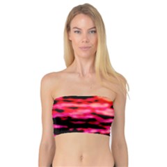 Red  Waves Abstract Series No15 Bandeau Top