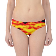 Red  Waves Abstract Series No16 Hipster Bikini Bottoms by DimitriosArt