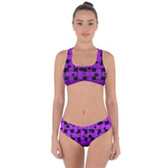Weaved Bubbles At Strings, Purple, Violet Color Criss Cross Bikini Set by Casemiro