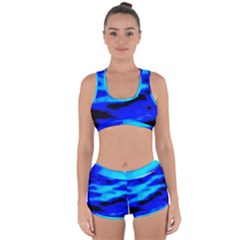 Blue Waves Abstract Series No13 Racerback Boyleg Bikini Set by DimitriosArt