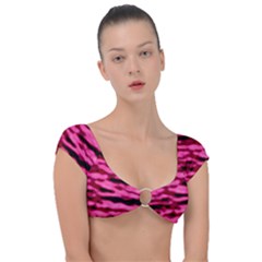 Rose  Waves Abstract Series No2 Cap Sleeve Ring Bikini Top by DimitriosArt