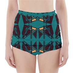Abstract Geometric Design    High-waisted Bikini Bottoms by Eskimos