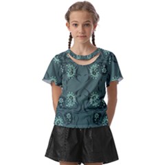 Floral Pattern Paisley Style Paisley Print   Kids  Front Cut Tee by Eskimos