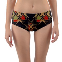 Abstract Geometric Design    Reversible Mid-waist Bikini Bottoms by Eskimos
