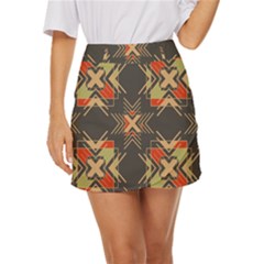 Abstract Geometric Design    Mini Front Wrap Skirt by Eskimos