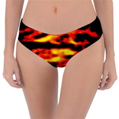 Red  Waves Abstract Series No18 Reversible Classic Bikini Bottoms by DimitriosArt
