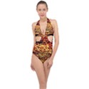 Yellow Waves Flow Series 1 Halter Front Plunge Swimsuit View1