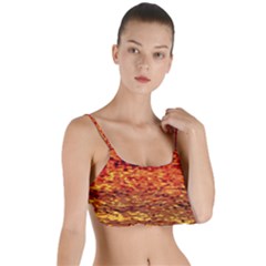 Red Waves Flow Series 2 Layered Top Bikini Top  by DimitriosArt