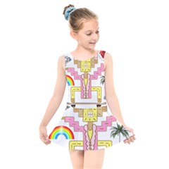 Music And Other Stuff Kids  Skater Dress Swimsuit by bfvrp
