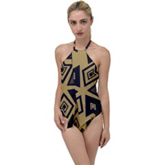 Abstract Pattern Geometric Backgrounds   Go With The Flow One Piece Swimsuit by Eskimos