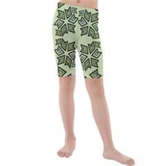 Abstract Pattern Geometric Backgrounds   Kids  Mid Length Swim Shorts