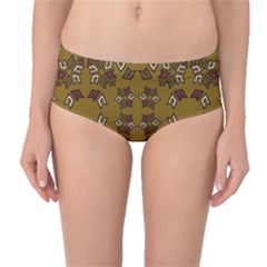 Abstract Pattern Geometric Backgrounds   Mid-waist Bikini Bottoms by Eskimos