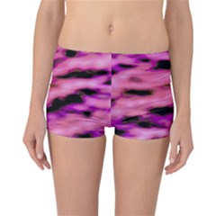 Pink  Waves Flow Series 2 Reversible Boyleg Bikini Bottoms by DimitriosArt