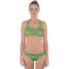 Green Waves Flow Series 2 Cross Back Hipster Bikini Set by DimitriosArt