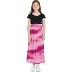 Pink  Waves Flow Series 4 Kids  Flared Maxi Skirt by DimitriosArt