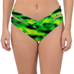 Green Waves Flow Series 3 Double Strap Halter Bikini Bottom by DimitriosArt