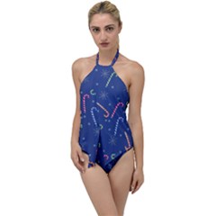 Christmas Candy Canes Go With The Flow One Piece Swimsuit by SychEva