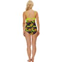Australian Night Parrot solid Knot Front One-Piece Swimsuit View4