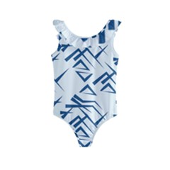 Abstract Pattern Geometric Backgrounds   Kids  Frill Swimsuit by Eskimos