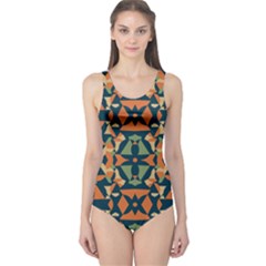 Abstract Pattern Geometric Backgrounds   One Piece Swimsuit by Eskimos