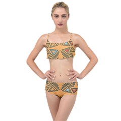 Abstract Pattern Geometric Backgrounds   Layered Top Bikini Set by Eskimos