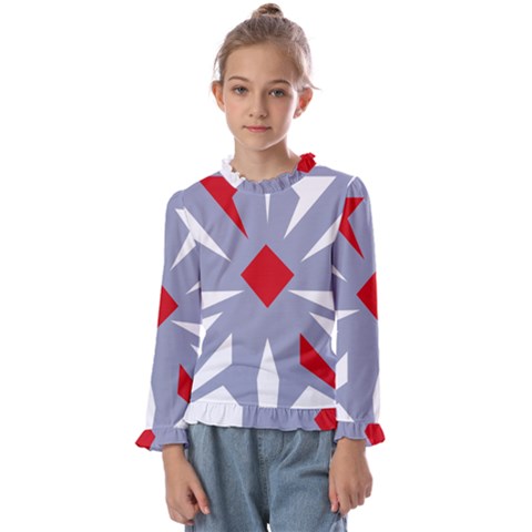 Abstract Pattern Geometric Backgrounds   Kids  Frill Detail Tee by Eskimos