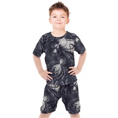 Charcoal Faker Kids  Tee And Shorts Set by MRNStudios