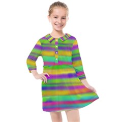 Mermaid And Unicorn Colors For Joy Kids  Quarter Sleeve Shirt Dress by pepitasart