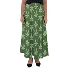 Weed Pattern Flared Maxi Skirt by Valentinaart