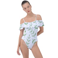Tropical Pattern Frill Detail One Piece Swimsuit by Valentinaart