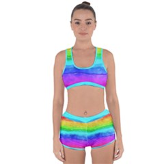 Watercolor Rainbow Racerback Boyleg Bikini Set by Valentinaart