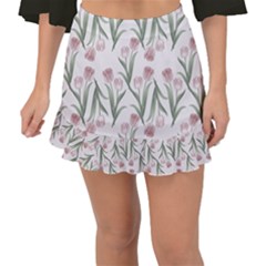 Floral Pattern Fishtail Mini Chiffon Skirt by Valentinaart