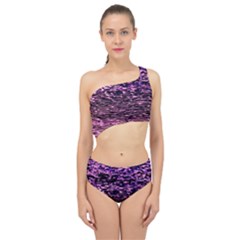 Purple  Waves Abstract Series No2 Spliced Up Two Piece Swimsuit by DimitriosArt
