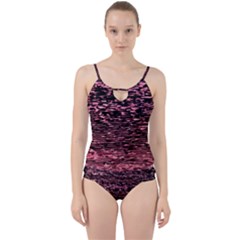 Pink  Waves Flow Series 11 Cut Out Top Tankini Set by DimitriosArt