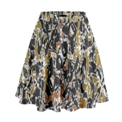Modern Camo Tropical Print Design High Waist Skirt