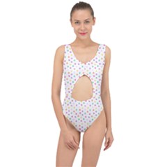 Valentines Day Candy Hearts Pattern - White Center Cut Out Swimsuit
