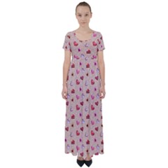 Sweet Heart High Waist Short Sleeve Maxi Dress by SychEva